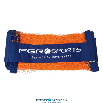 rede de beach tennis lona bagum personalizada fgr laranja c azul