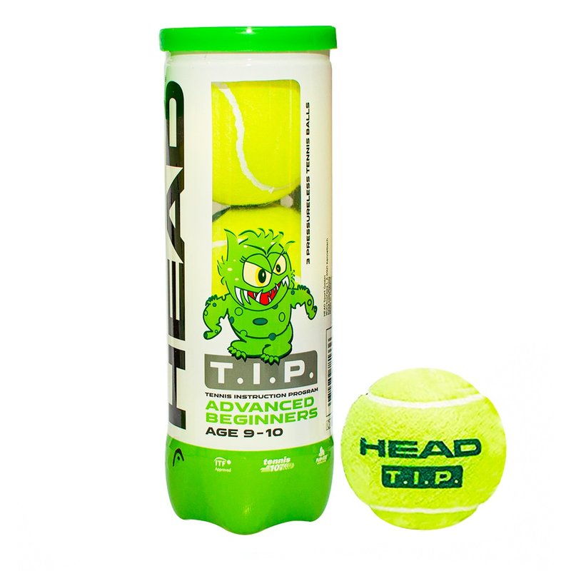 bola de tenis head tip green pack com 3 unidades 1